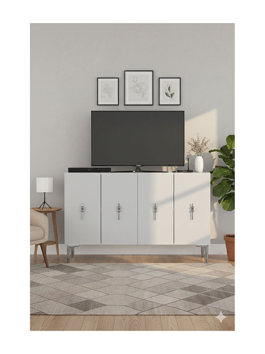 Bufet Din Lemn Alb 120x32x75cm