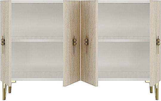 Wooden Sideboard White 120x32x75cm