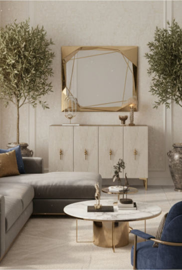 Wooden Sideboard White 120x32x75cm