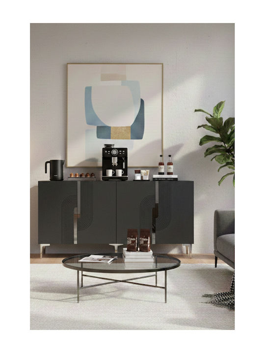 Μπουφές Ξύλινος Γκρι 180x32x75cm