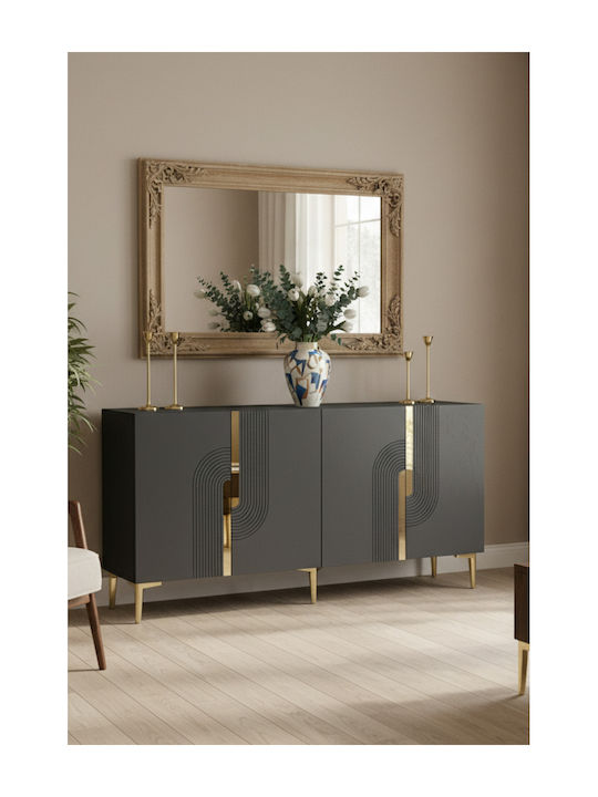 Sideboard Holz Grau 150x32x75cm