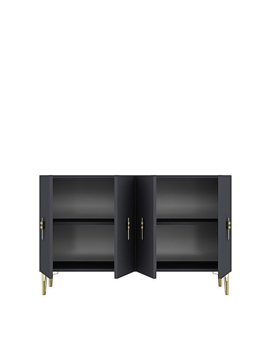 Μπουφές Ξύλινος Γκρι 120x32x75cm