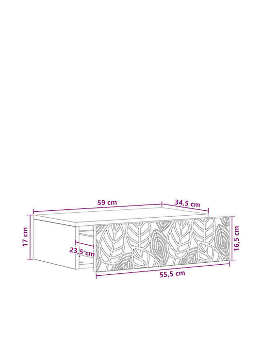 Wooden Console White L59xW34.5xH17cm