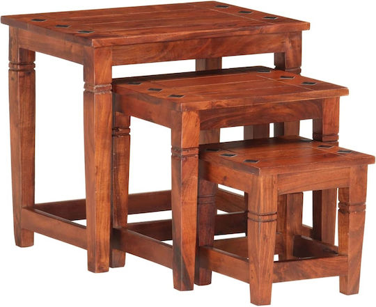 Rectangular Zigon Set Solid Acacia Wood 3 Pieces 49x34x45 cm Rectangular Zigon Set Solid Acacia Wood 3 Pieces 49x34x45 cm
