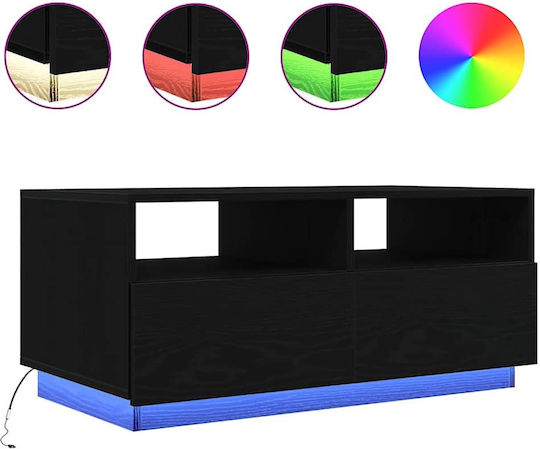 Masă Centrală Rectangulară din Lemn Stejar Negru 90x49x40 cm Masă Centrală Rectangulară din Lemn Stejar Negru 90x49x40 cm
