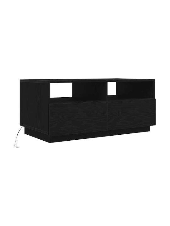 vidaXL Kaffeetisch Zentral Rechteckig Holz Schwarz M90xP49xH40cm