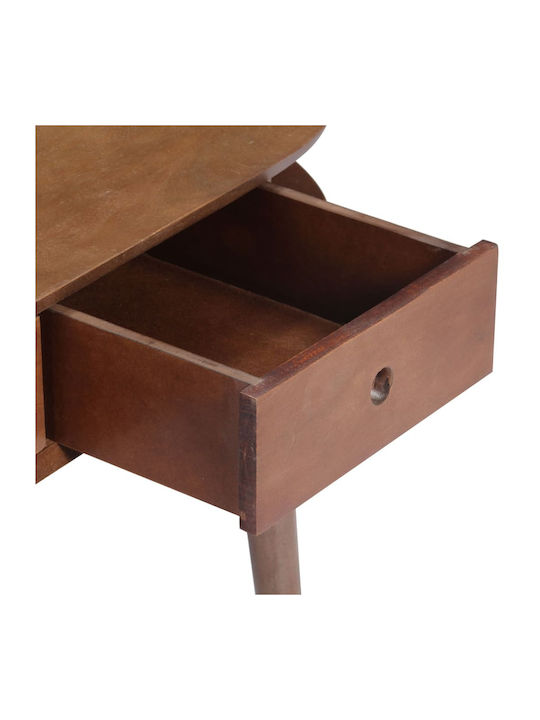 Rectangular Central Coffee Table Made of Solid Acacia Wood with Drawers Solid Wood 100x50x46 cm