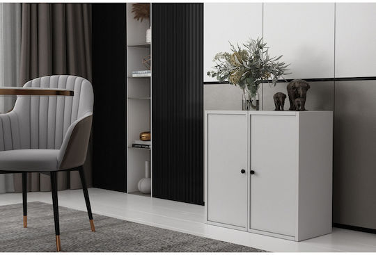 Μπουφές από Μέταλλο Λευκό 65.4x30x65.4cm Μπουφές από Μέταλλο Λευκό 65.4x30x65.4cm