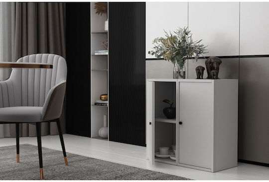 Буфет от Метал SteweHome Бял 65.4x30x65.4cm