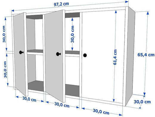 Буфет от Метал SteweHome Бял 97.2x30x65.4cm