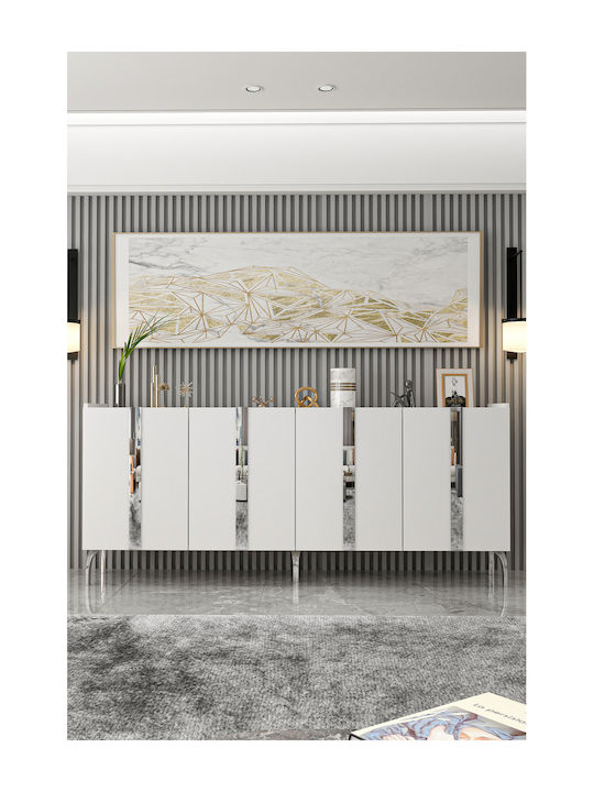 Wooden Sideboard White 180x35x78cm