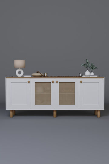 SteweHome Holz Sideboard Mehrfarbig 180x40x75cm