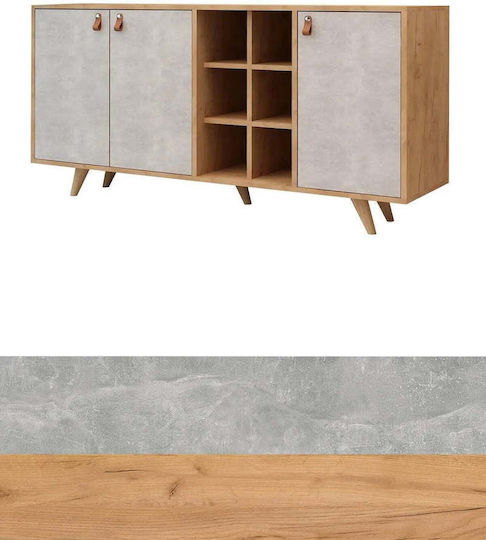 Μπουφές Ξύλινος Χρυσό 140x40x89cm