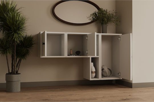 Буфет Дървен Бял 116x30x66см
