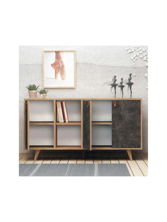 Μπουφές Ξύλινος Χρυσό 140x40x86cm