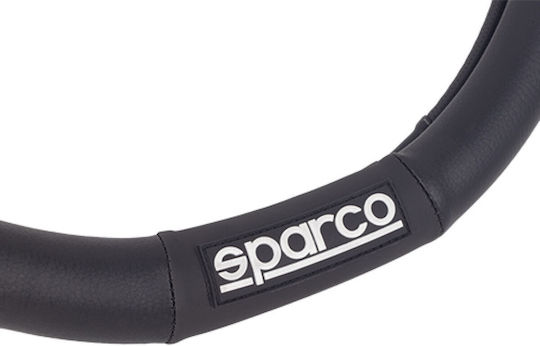 Sparco Car Steering Wheel Cover with 35cm Diameter Synthetic Black with Black Stitching