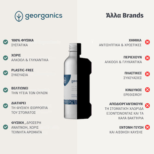 Georganics Στοματικό Διάλυμα για την Ουλίτιδα & κατά της Πλάκας 100ml