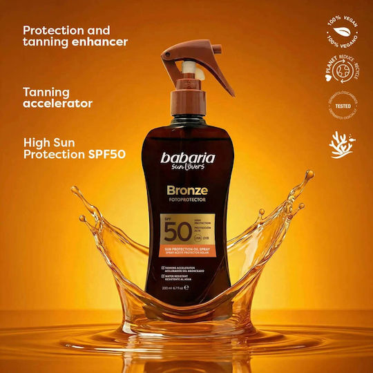 Ulei Spray Cu Protecție Solară Înaltă Spf 50+ Uva Uvb Efect De Bronzer Fotoprotector 200 Ml