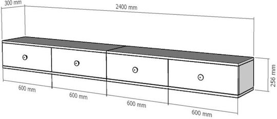 Gray TV Stand L120xD30xH30cm