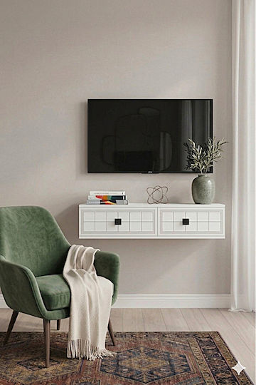 Έπιπλο TV Επιτοίχιο Λευκό 120x30x26εκ. Έπιπλο TV Επιτοίχιο Λευκό 120x30x26εκ.