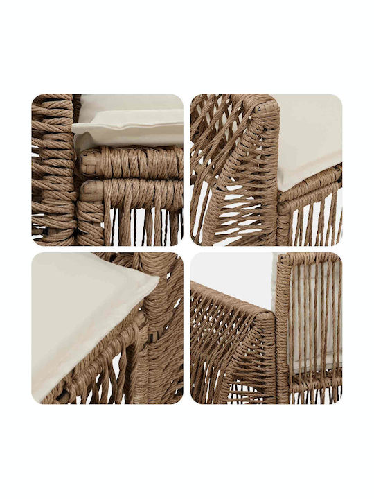 Διθέσιος Καναπές Εξωτερικού Χώρου Rattan με Μαξιλάρια