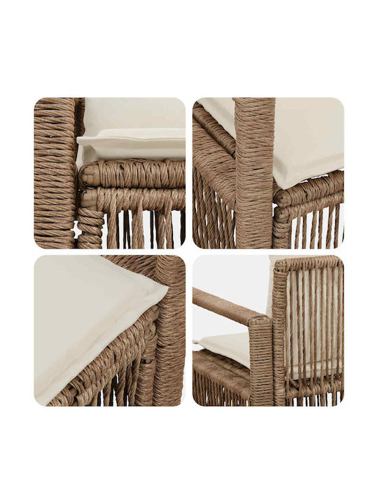 Διθέσιος Καναπές Εξωτερικού Χώρου Rattan με Μαξιλάρια