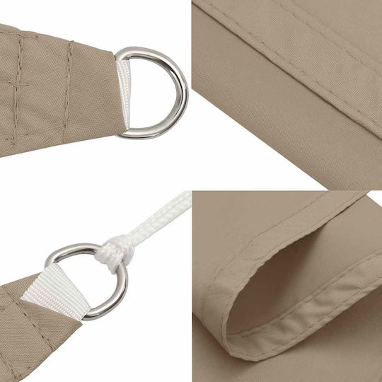 vidaXL Dreieck Schattierungsnetz Beige mit PU-Beschichtung 5x7x5m