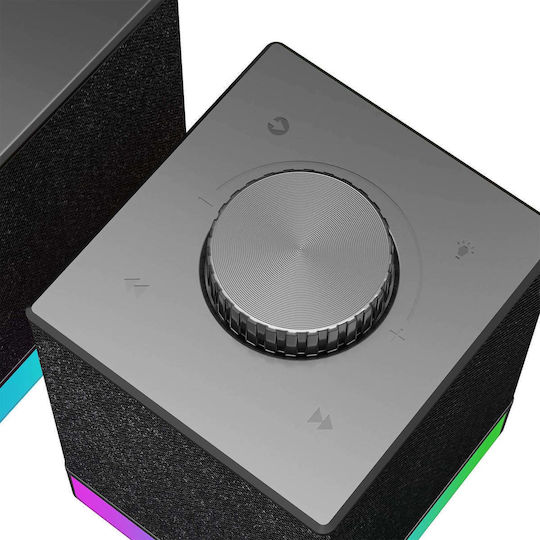 Redragon Ηχεία Υπολογιστή 2.0 με RGB Φωτισμό και Bluetooth Ισχύος 10W Μαύρα