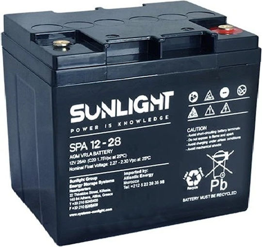 SunLight SPA 12-28 UPS Battery with Capacity 28Ah and Voltage 12V 1pcs
