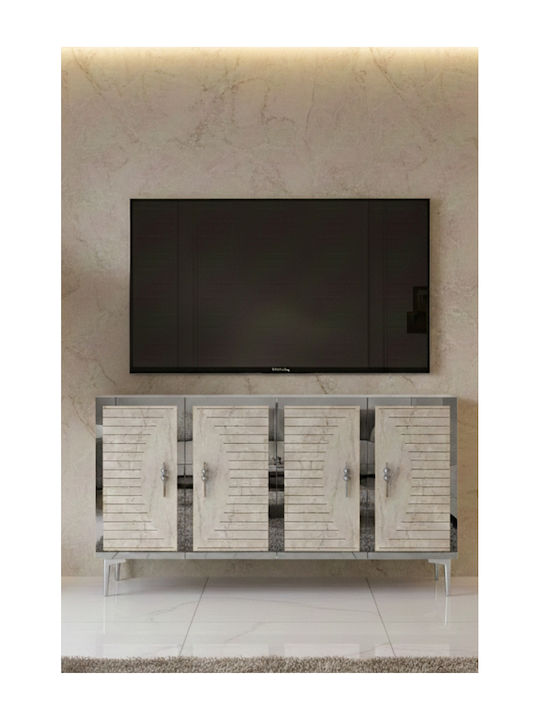 Sideboard Holz Ecru 120x32x75cm