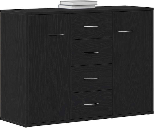 Μπουφές Ξύλινος με Συρτάρια Μαύρη Δρυς 88x30x64cm
