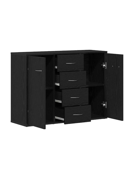Wooden Sideboard with Drawers Black Oak 88x30x64cm