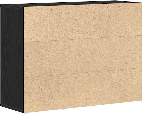 Μπουφές Ξύλινος με Συρτάρια Μαύρη Δρυς 88x30x64cm