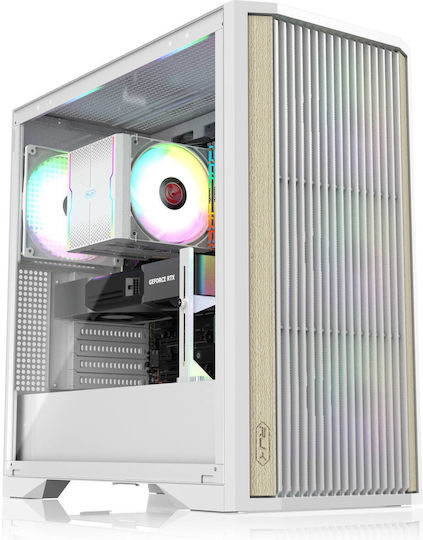 Raijintek Agos Max Gaming Midi Tower Computer Case with Side Window White