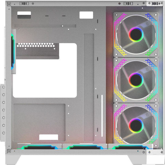 Aqirys Titan Gaming Midi Tower Κουτί Υπολογιστή με Πλαϊνό Παράθυρο και ARGB Φωτισμό Λευκό