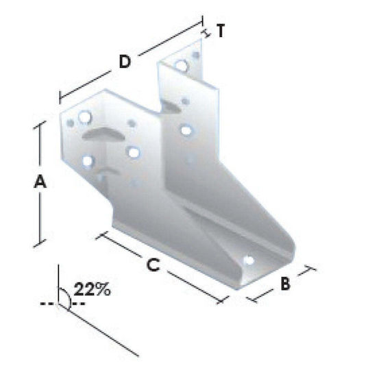 Beam Shoe for Pergola Incline Galvanized 1pcs