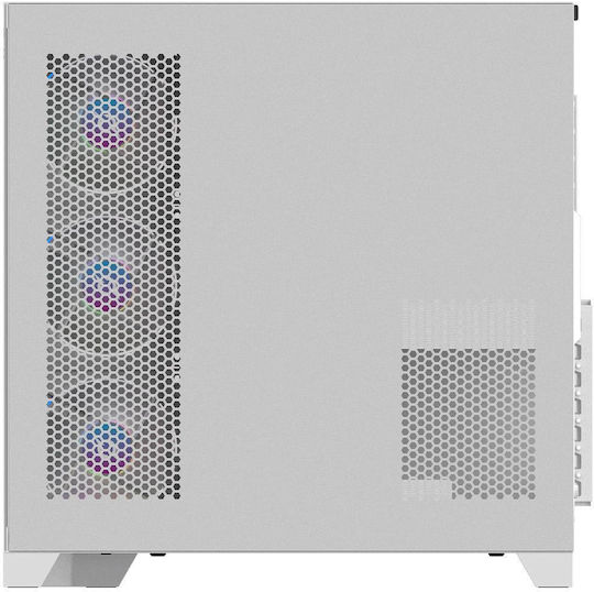 Aqirys Titan Gaming Midi Tower Κουτί Υπολογιστή με Πλαϊνό Παράθυρο και ARGB Φωτισμό Λευκό