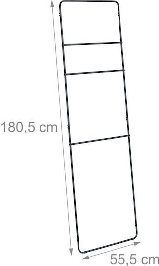 Relaxdays Suport Prosoape De Pardoseală 55.5x180.5cm Negru