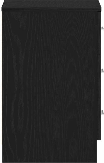 Black Wooden Bedside Table 38x35x55cm
