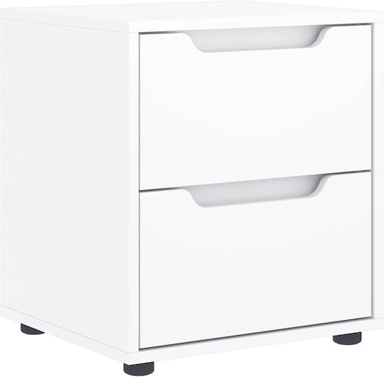 White Wooden Bedside Table 45x40x50cm