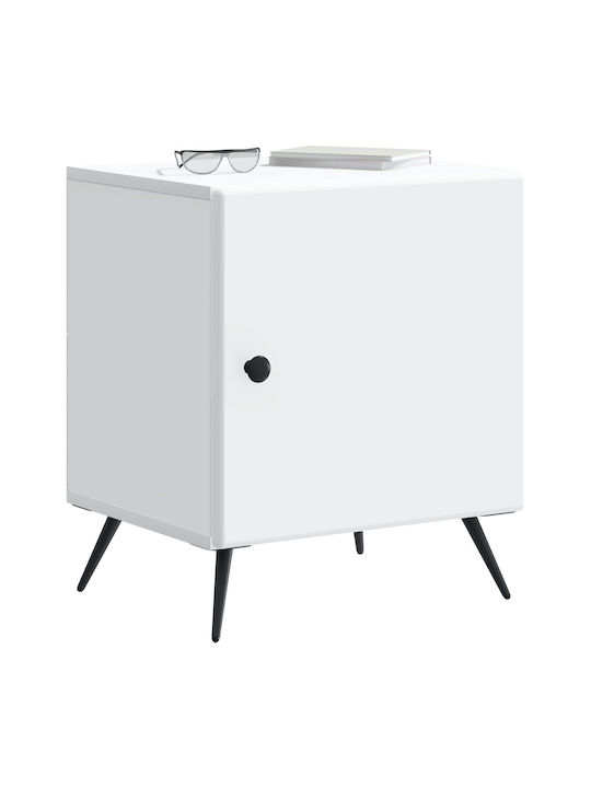 White Wooden Bedside Table 43x34.5x50cm