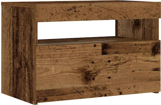 Нощно Шкафче Дървено Кафяво 60x35x40см