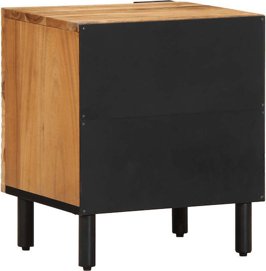 Metal Bedside Tables With Beige Glass Surface 2 Pieces 40x33x46cm