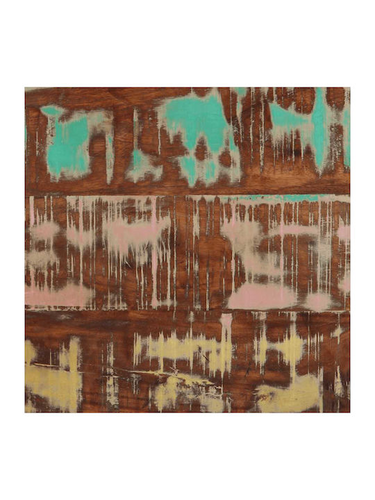 Κομοδίνο από Μασίφ Ξύλο και Γυαλί Μπεζ 40x40x59cm