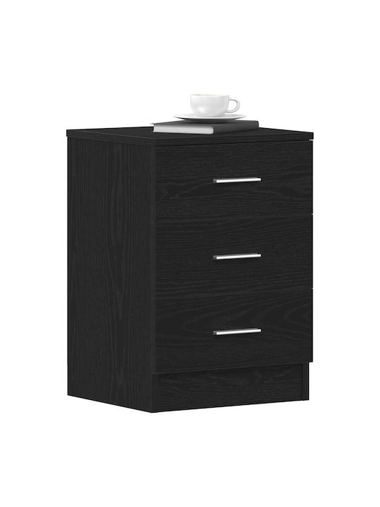 Wooden Black Bedside Tables 2 Pieces 38x35x55cm