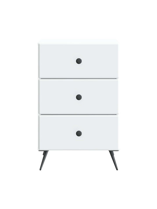 Κομοδίνο Ξύλινο Λευκό 43x41x66.5cm
