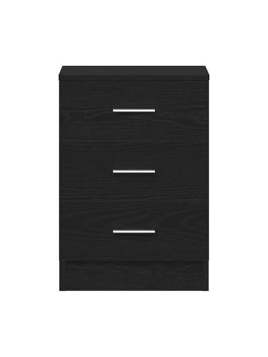 Wooden Black Bedside Tables 2 Pieces 38x35x55cm
