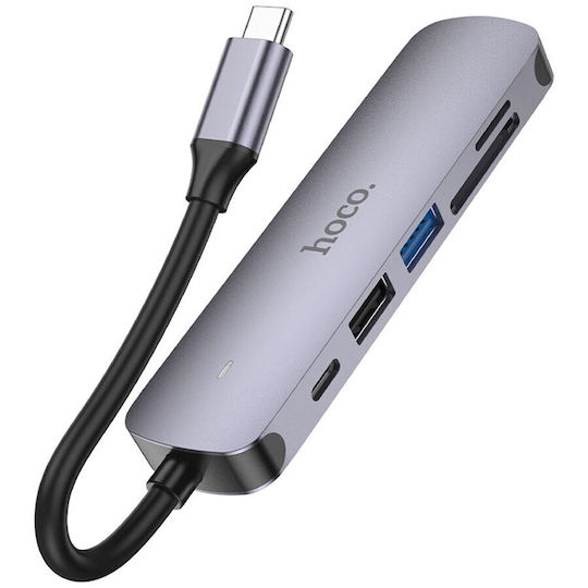 Hoco HB28 USB-C Docking Station mit HDMI 4K PD Gray