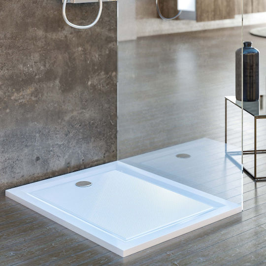 Sanitec Flat Classic Acrylic Shower 120x80cm White