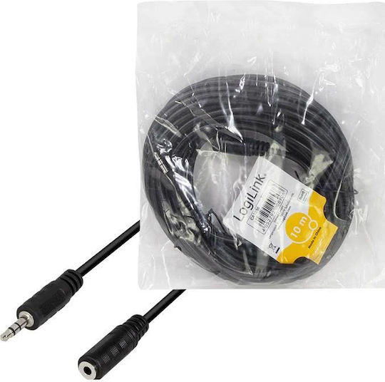 LogiLink 3.5mm Jack Cable 3.5mm Male - 3.5mm Female Black 10m CA1056